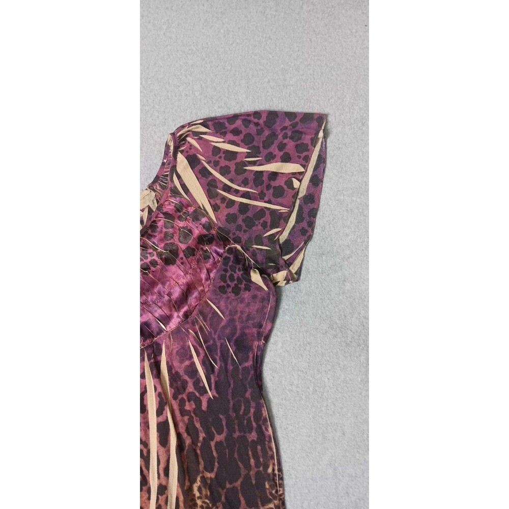 Unity World Wear Flutter Sleeve Tunic Blouse Size 1X Purple Leopard Print Fairy - Picture 3 of 12